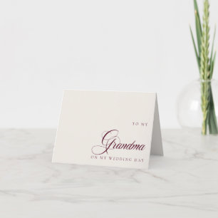 To My Grandma On My Wedding Day Message Card