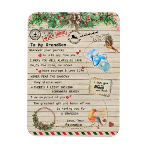 To My Grandson Gift,Grandson And Grandpa,Bird Love Magnet