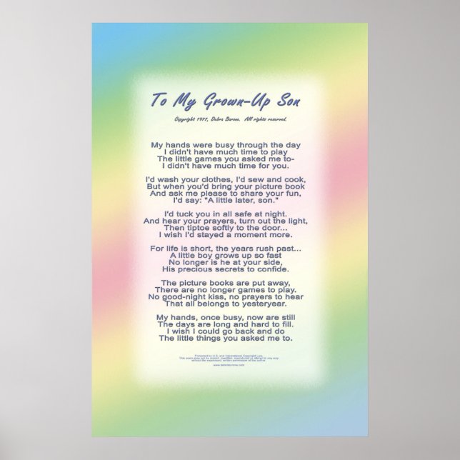 To My Grown-Up Son Poster (Front)