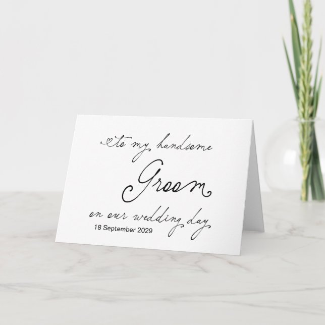 To My Handsome Groom On Wedding Day From Bride Card (Front)