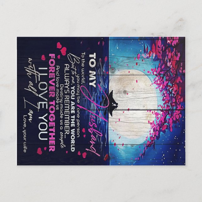 To My Husband Birthday Gift | Letter To Husband Announcement Postcard (Front)