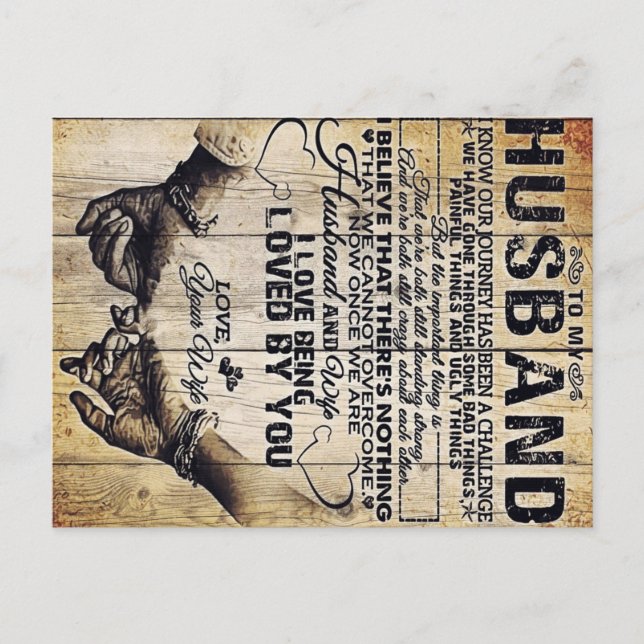 To My Husband | Birthday Gift To Husband | Announcement Postcard (Front)