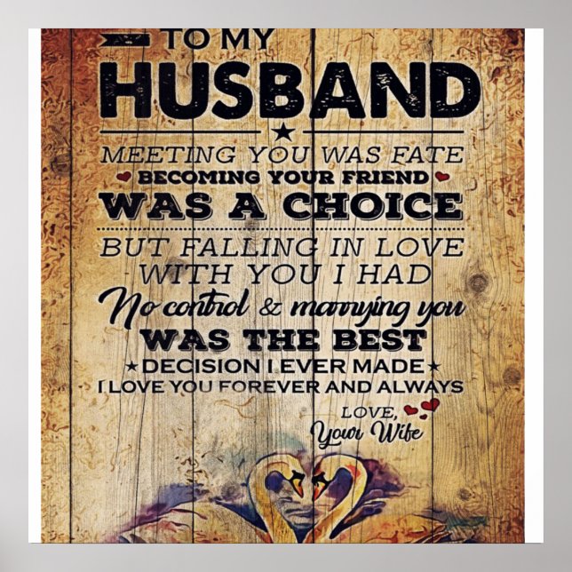 To my Husband Decor | Anniversary Present (Front)