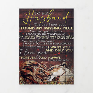 To my Husband Decor Best New Home Gift Tri-Fold Announcement