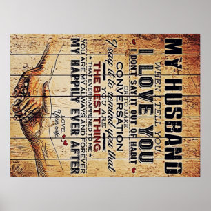 To My Husband Decor, Love Quotes Letter Poster
