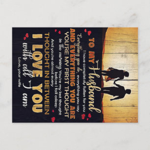 To My Husband Decor To My Husband Letter Postcard