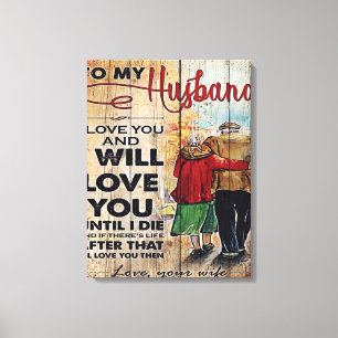 To My Husband Design Best Anniversary Gift Canvas Print