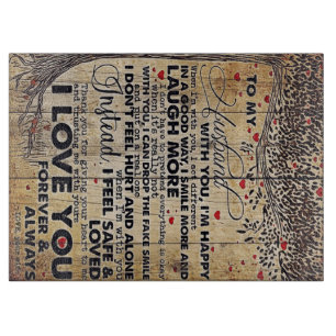 To My Husband Design Gift Love Letter To Him Cutting Board