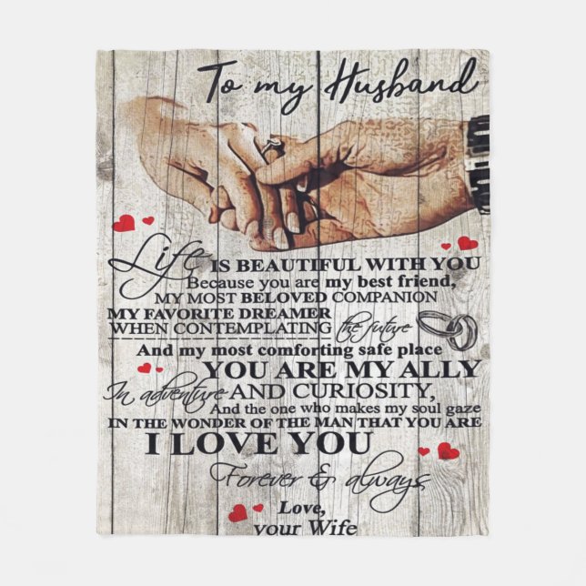 To My Husband Design Gift | Love Letter To Him | Fleece Blanket (Front)