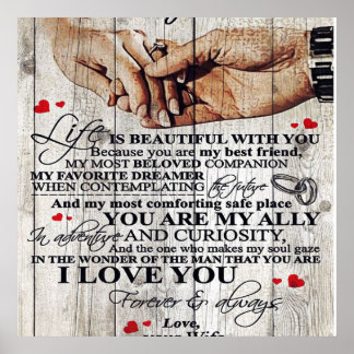 To My Husband Design Gift | Love Letter To Him | Poster