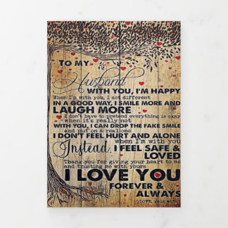 To My Husband Design Gift | Love Letter To Him | Tri-Fold Announcement