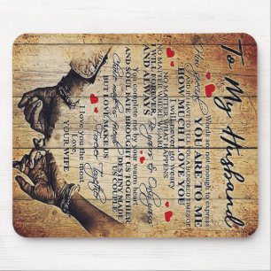To My Husband Design Letter To Him Lovely Gift Mouse Pad