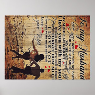 To My Husband Design Letter To Him Lovely Gift Poster