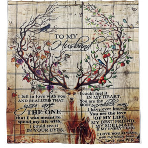 To my husband design   Letter to husband Shower Curtain