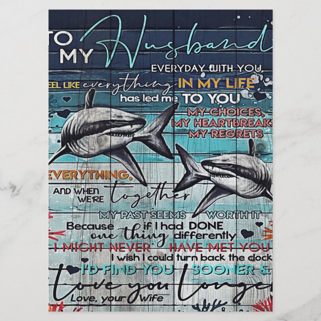 To My Husband Design | Love Letter Design | Menu (Front)