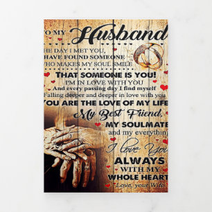 To My Husband Design Love Letter Gift To Him Tri-Fold Announcement