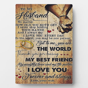 To My Husband Design Love Letter To Him Plaque