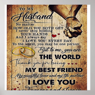To My Husband Design   Love Letter To Him   Poster