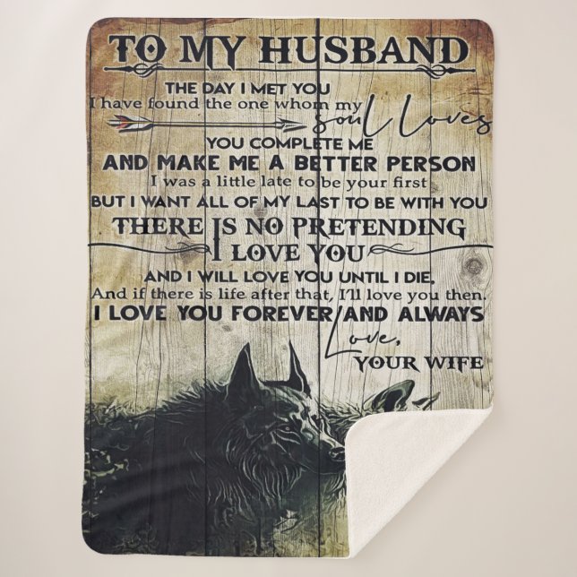 To My Husband Design | Love Letter To Him | Sherpa Blanket (Front)