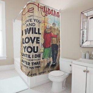 To My Husband Design   Love Letter To Him   Shower Curtain