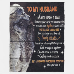 To My Husband Design Love Quotes To Husband Fleece Blanket