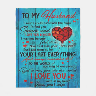 To My Husband Design   Love Quotes To Husband Fleece Blanket