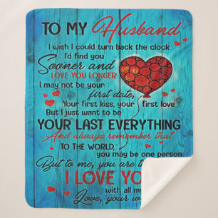 To My Husband Design   Love Quotes To Husband Sherpa Blanket