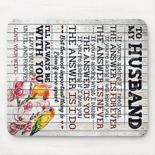 To My Husband Design, New Home Gift Mouse Pad (Front)