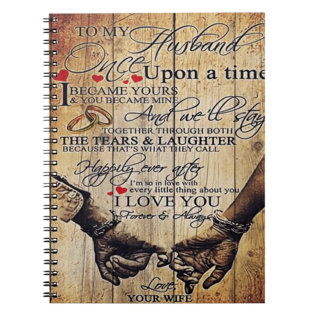 To My Husband Design, To My Husband Gift Notebook (Front)