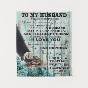 To My Husband Gift, Best Holiday Present Tapestry