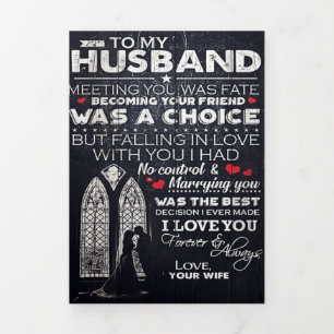 To My Husband Gift   Cute Gift For Your Man Tri-Fold Announcement