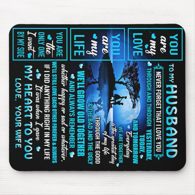 To My Husband Gift, Cute Husband Birthday Gift Mouse Pad (Front)