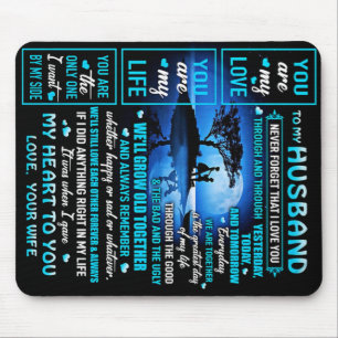 To My Husband Gift, Cute Husband Birthday Gift Mouse Pad