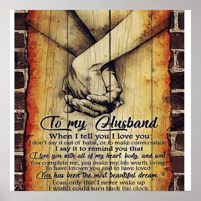 To My Husband Gift | Cute Husband Gift Poster (Front)