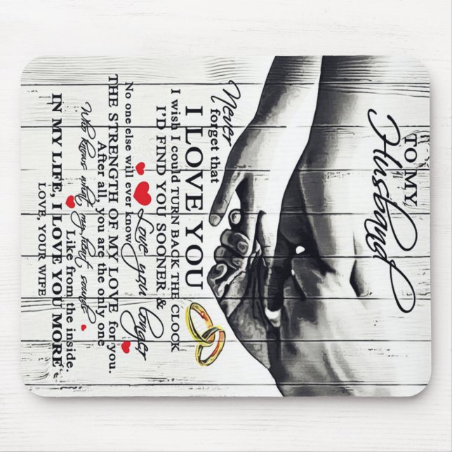 To My Husband Gift, Holiday Gift Mouse Pad (Front)