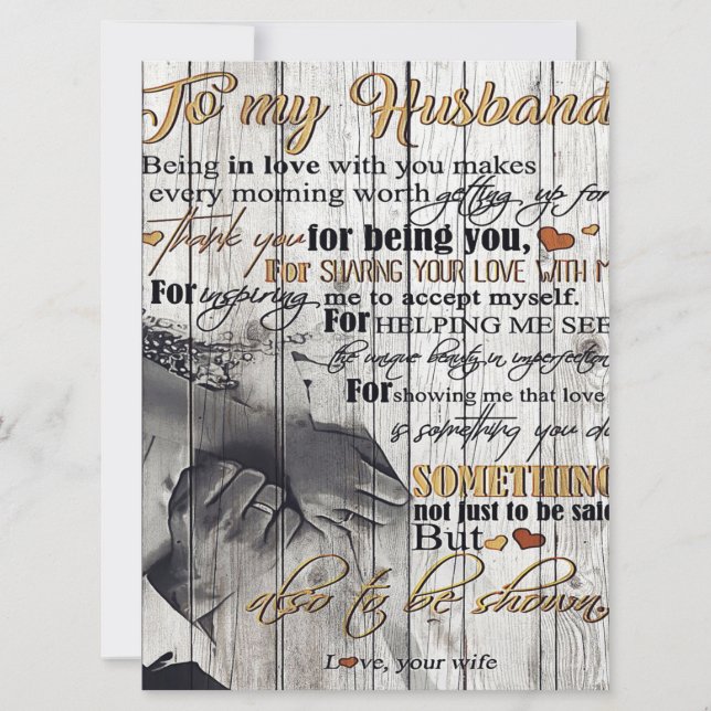 To My Husband Gift | Husband Letter | Home Decor | (Front)