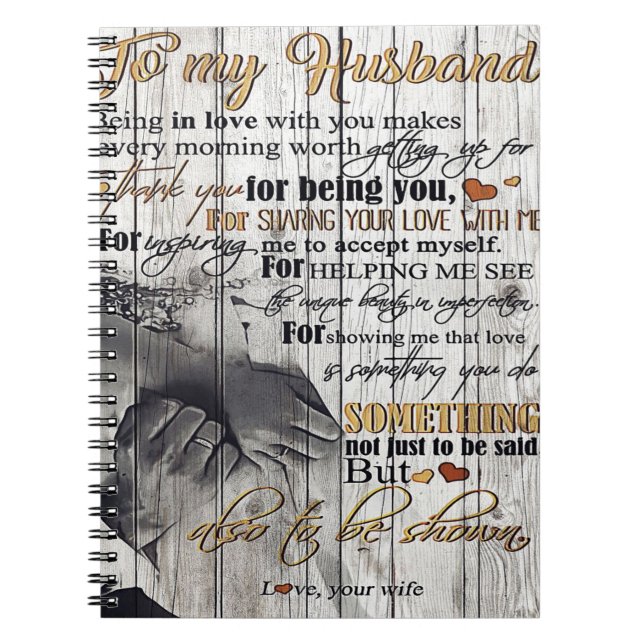 To My Husband Gift | Husband Letter | Home Decor | Notebook (Front)
