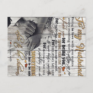 To My Husband Gift Husband Letter Home Decor Postcard