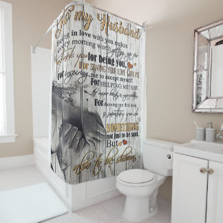 To My Husband Gift | Husband Letter | Home Decor | Shower Curtain