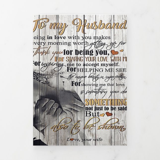 To My Husband Gift | Husband Letter | Home Decor | Tri-Fold Announcement (Cover)