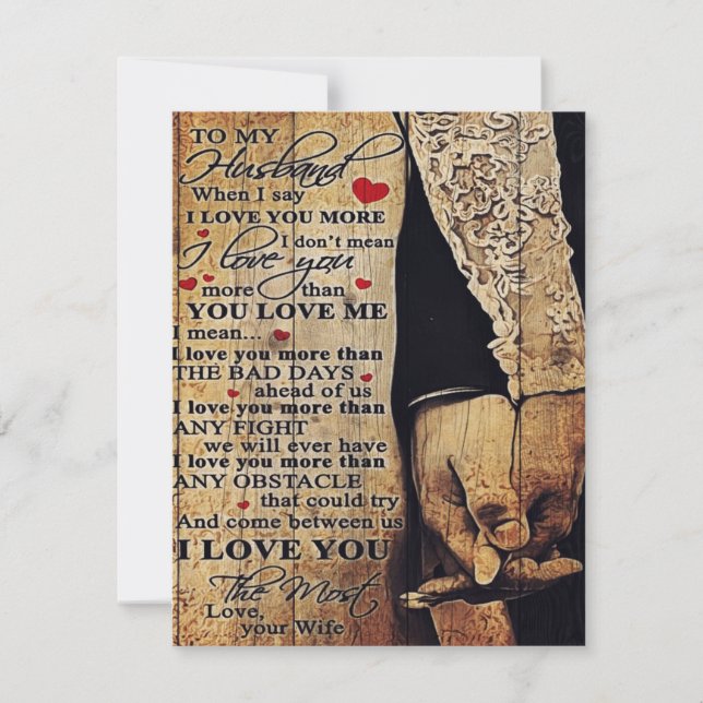 To My Husband Gift, Indoor Decor Invitation (Front)