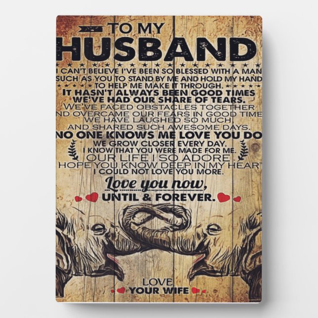 To My Husband Gift, Indoor Decor Plaque (Front)