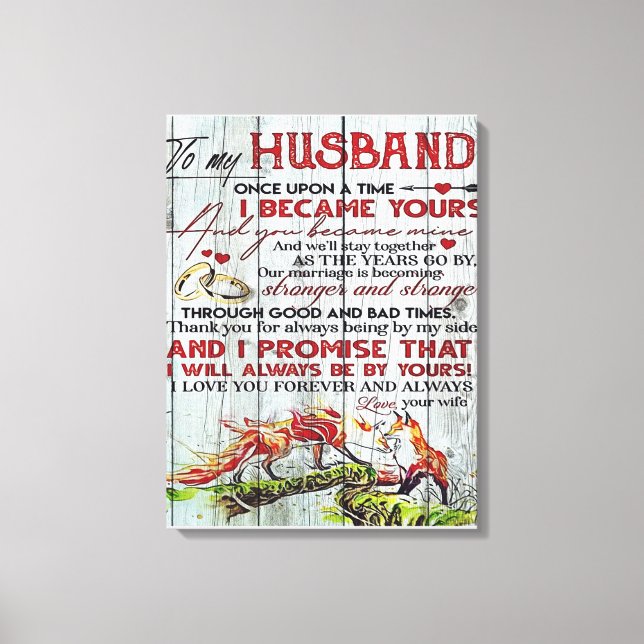 To My Husband Gift | Letter For Him | Canvas Print (Front)