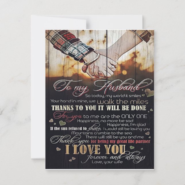 To My Husband Gift | Letter For Him | Invitation (Front)