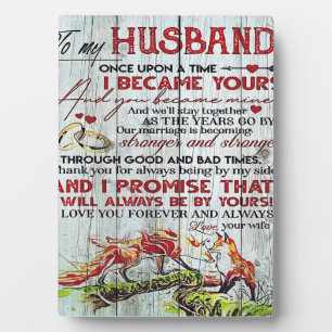 To My Husband Gift Letter For Him Plaque