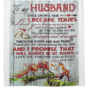 To My Husband Gift Letter For Him Shower Curtain