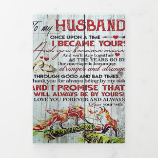To My Husband Gift | Letter For Him | Tri-Fold Announcement