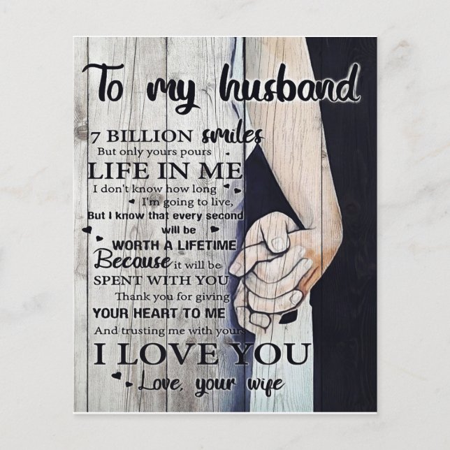 To My Husband Gift | Lovely Husband Letter | (Front)
