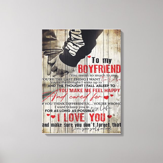 To my Husband Gift | Lovely Husband Letter Canvas Print (Front)