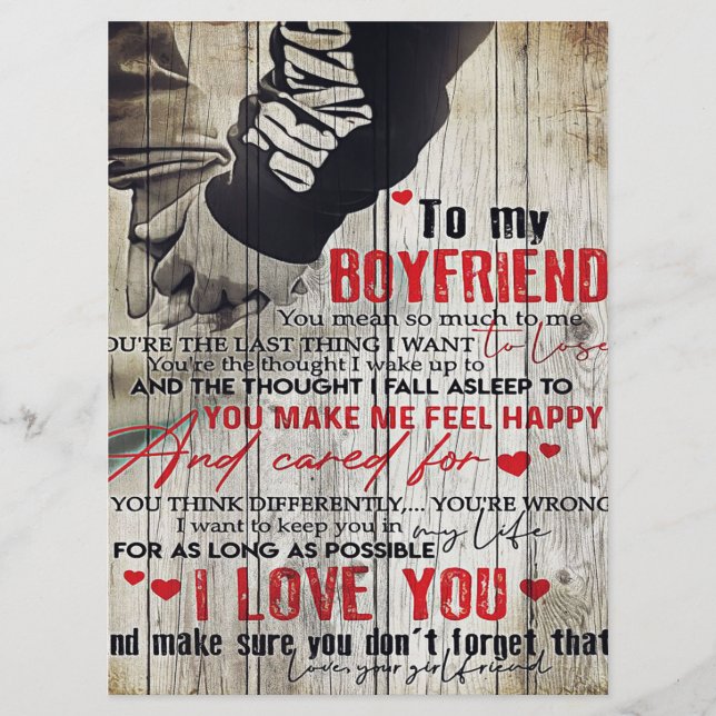 To my Husband Gift | Lovely Husband Letter Menu (Front)